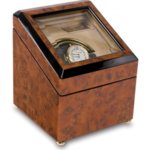 Кутия за самонавиващи се часовници Rapport London Est. 1898 - Optima Walnut Burr Mono Watch Winder